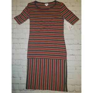 Nwt Lularoe Julia Pencil Dress Women's Size Small Multi-Color Stripes